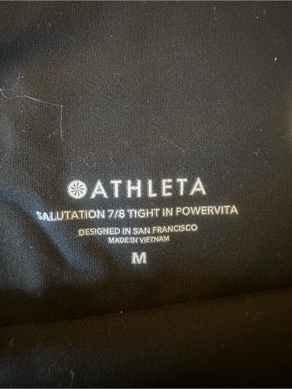 Athleta Salutation 7/8 Black Leggings Women’s Size Medium